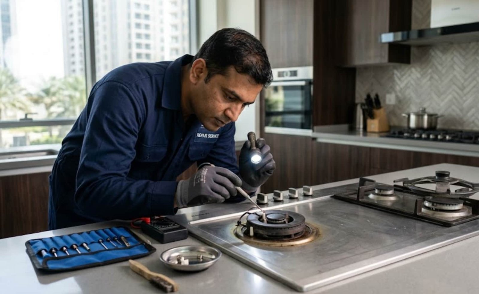 Cooking range burner not igniting repair in Dubai