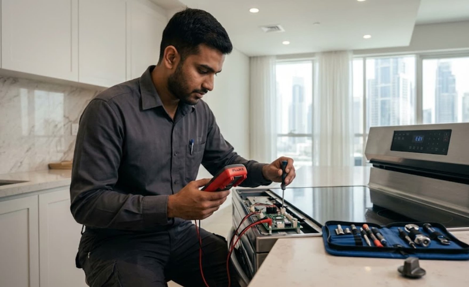 Cooking range knobs and control panel repair in Dubai